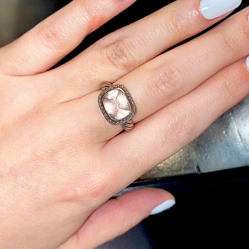 David Yurman Noblesse Ring Morganite Diamond